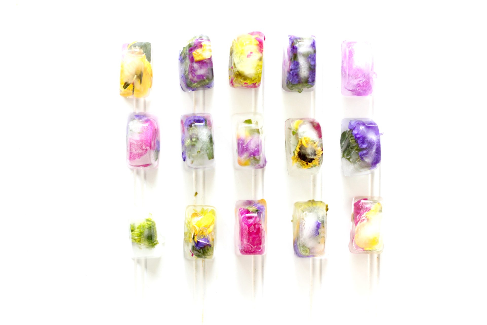 floral ice cubes