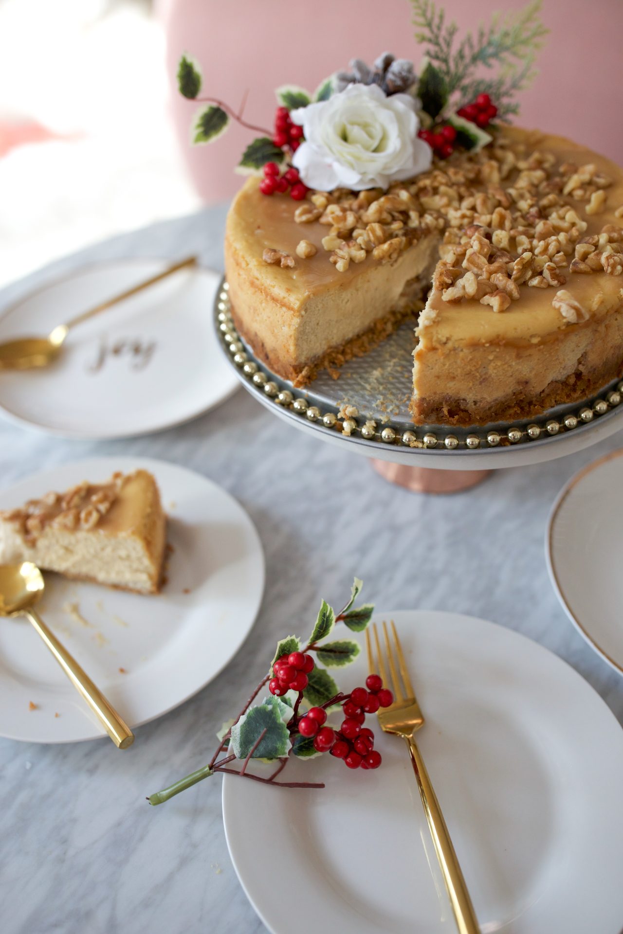 spiced maple walnut cheesecake