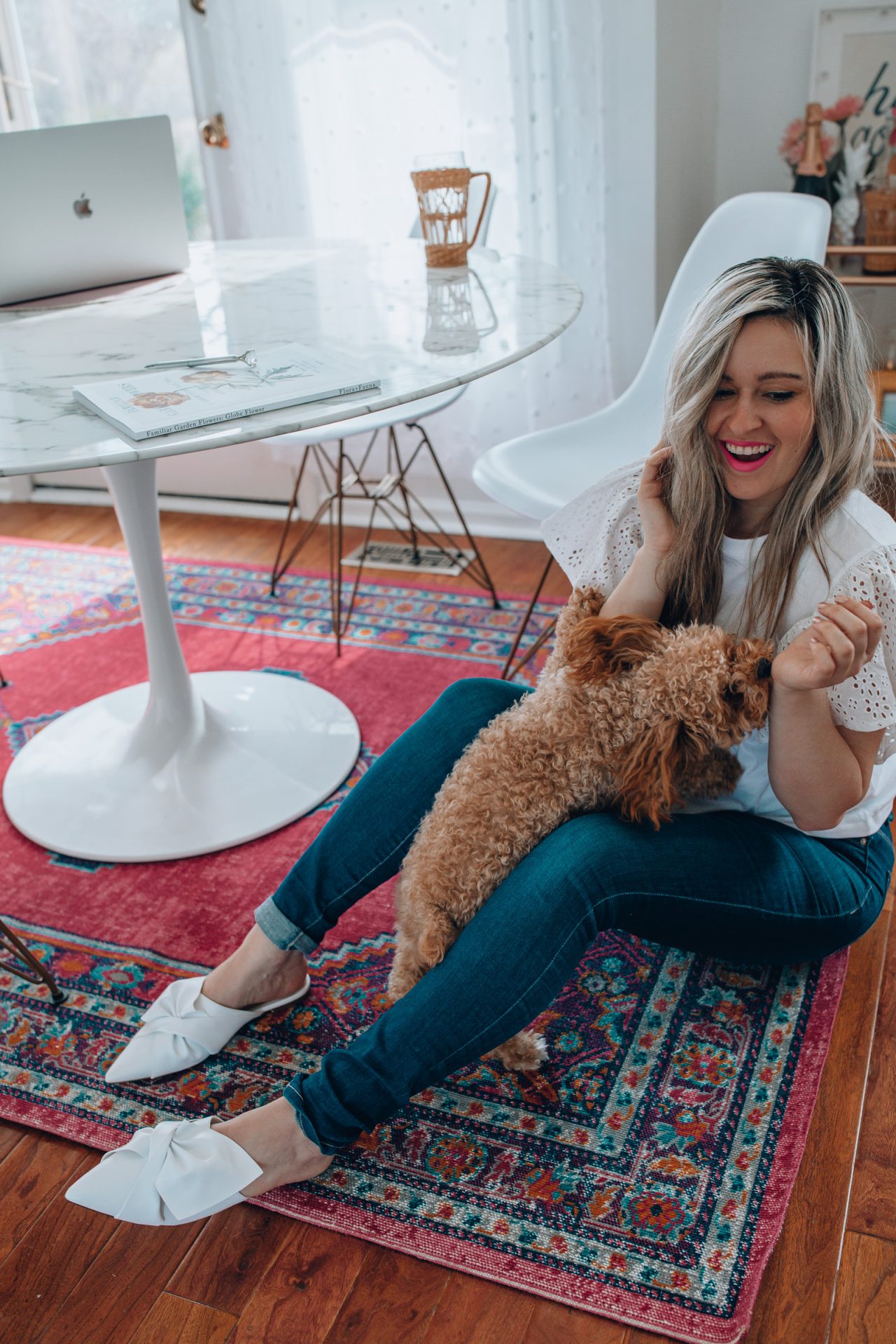 Chicago lifestyle blogger, Happily Inspired shares how to transform your entire kitchen with this simple trick! Plus, a list of the best walmart kitchen rugs!
