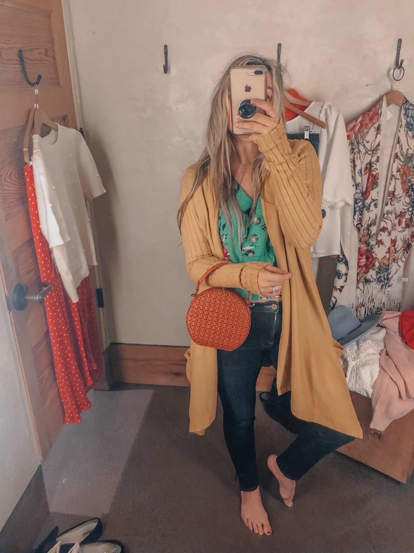 I love the pop of color in this cardigan, and no, it doesn't always have to be red