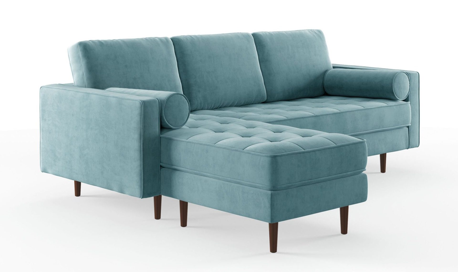 blue velvet sectional sofa