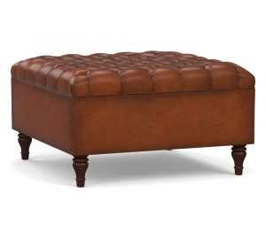 square leather ottoman coffee table
