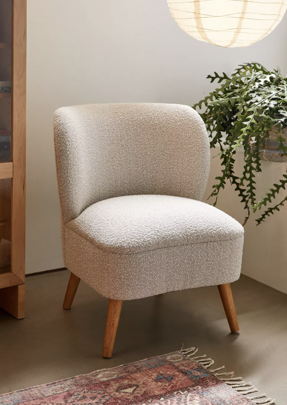 sherpa accent chair with wood legs
