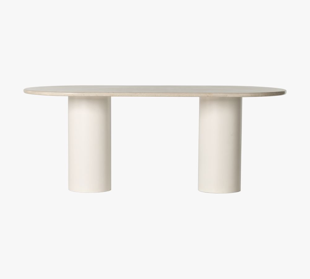 white oval dining table