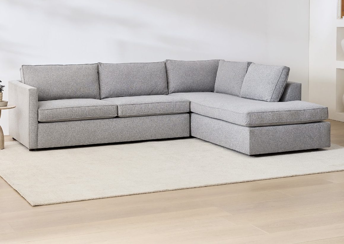 best large sleeper sofa with chaise lounge in grey that can seat 5. 