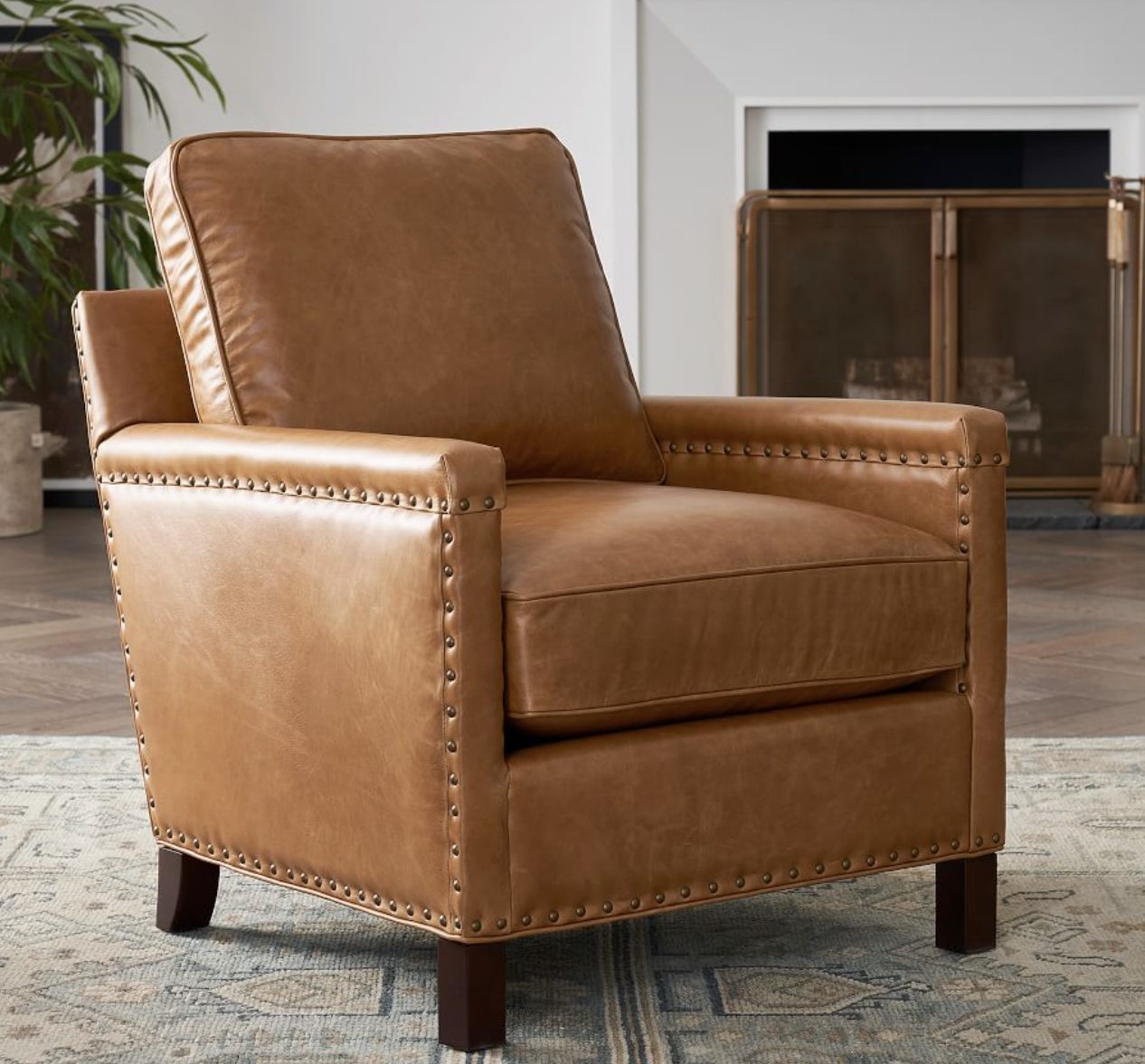 brown leather chair