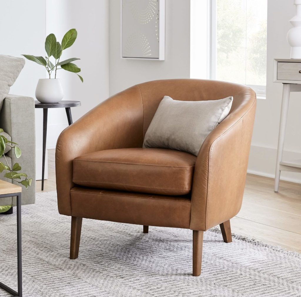 29 Brown Leather Chairs for Every Design Style - Happily Inspired
