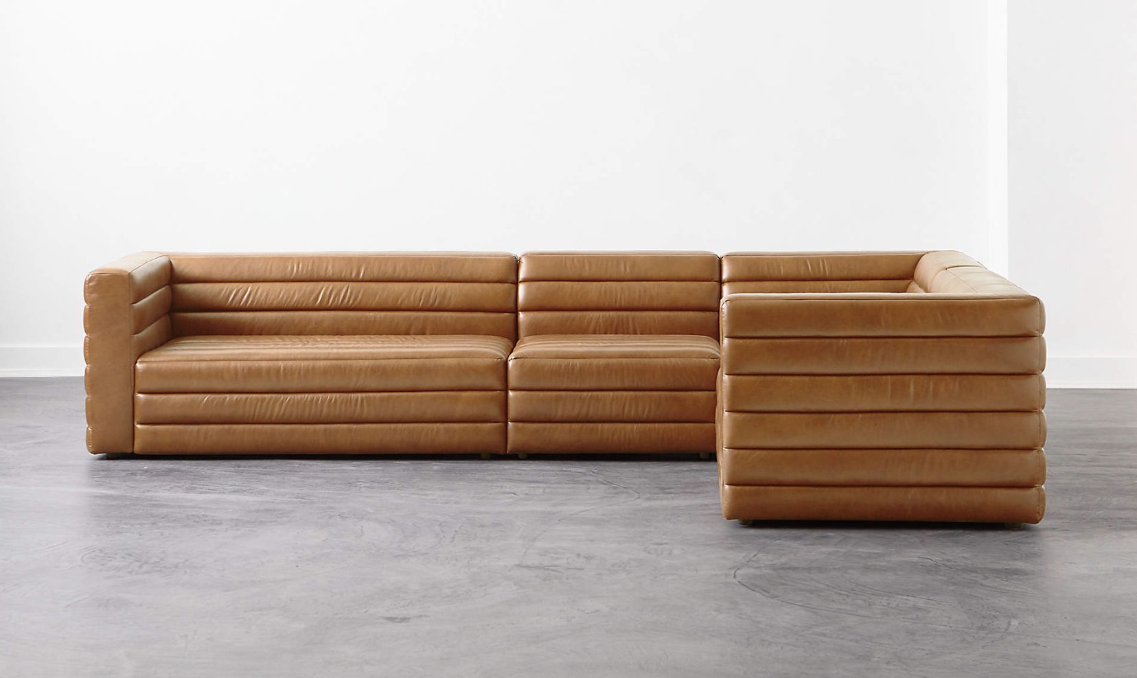 brown leather sectional