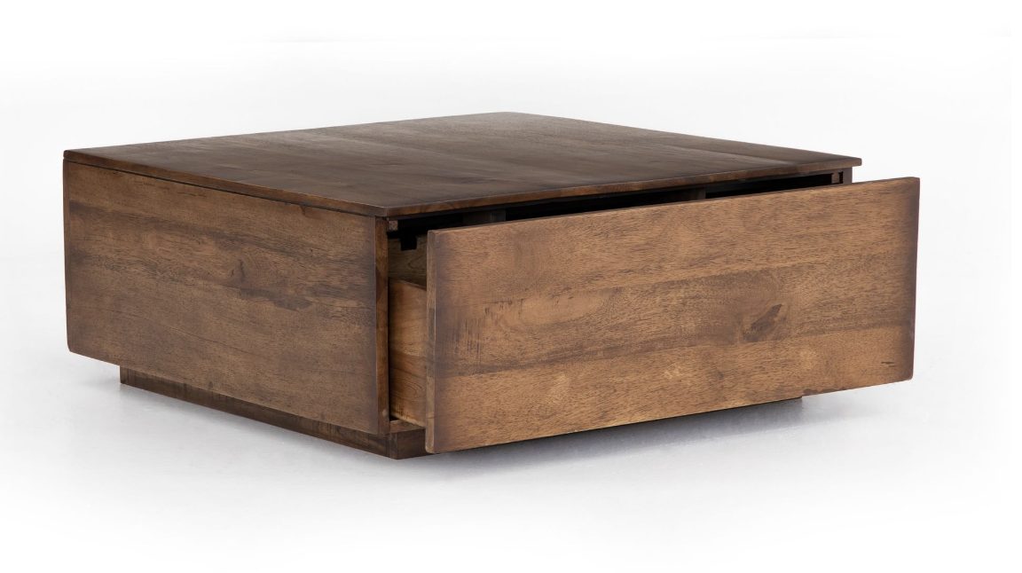 wood coffee table with storage