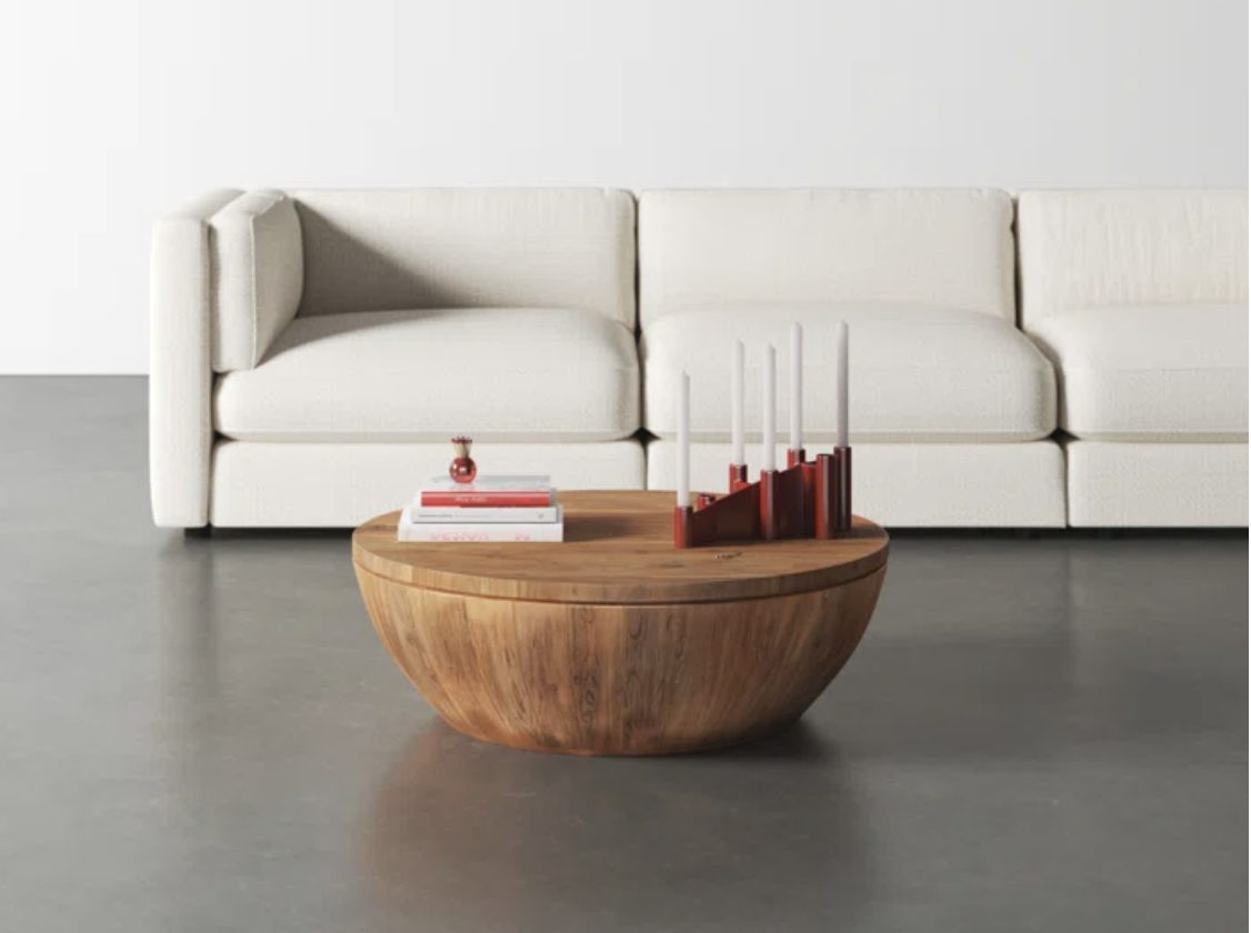 round coffee table with storage