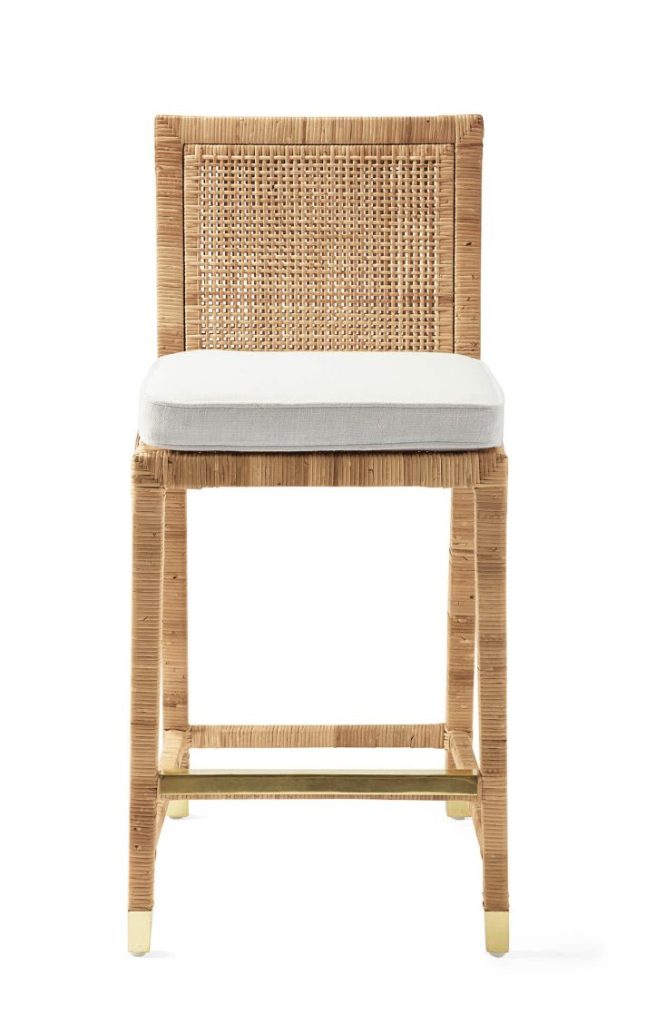 rattan bar stool with back.