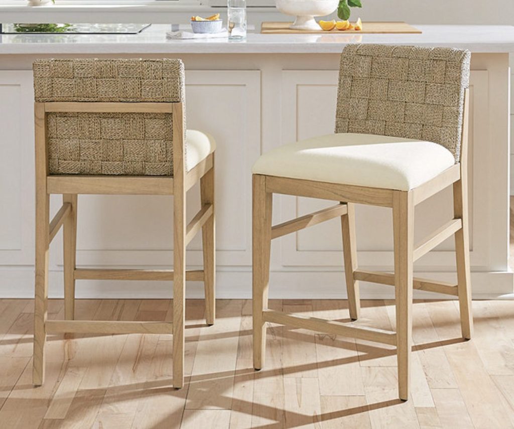 seagrass counter stools for kitchen.