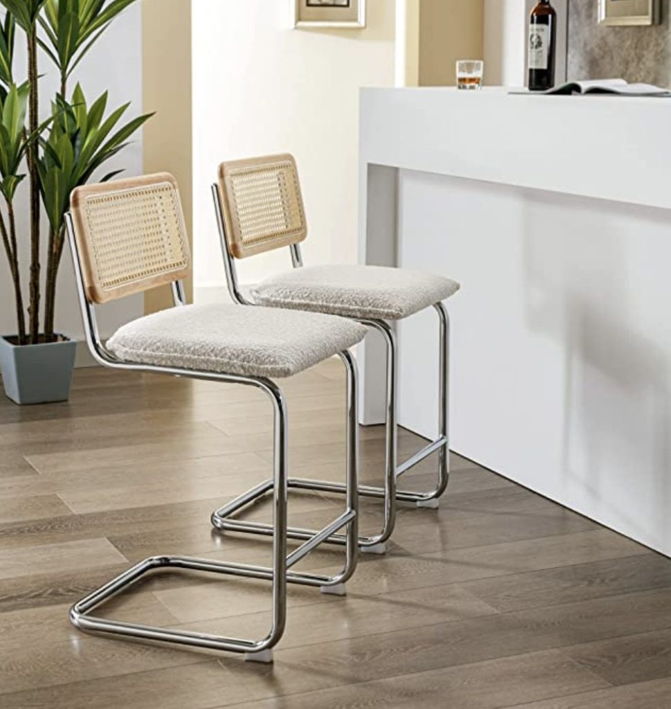 cane bar stools with backs.