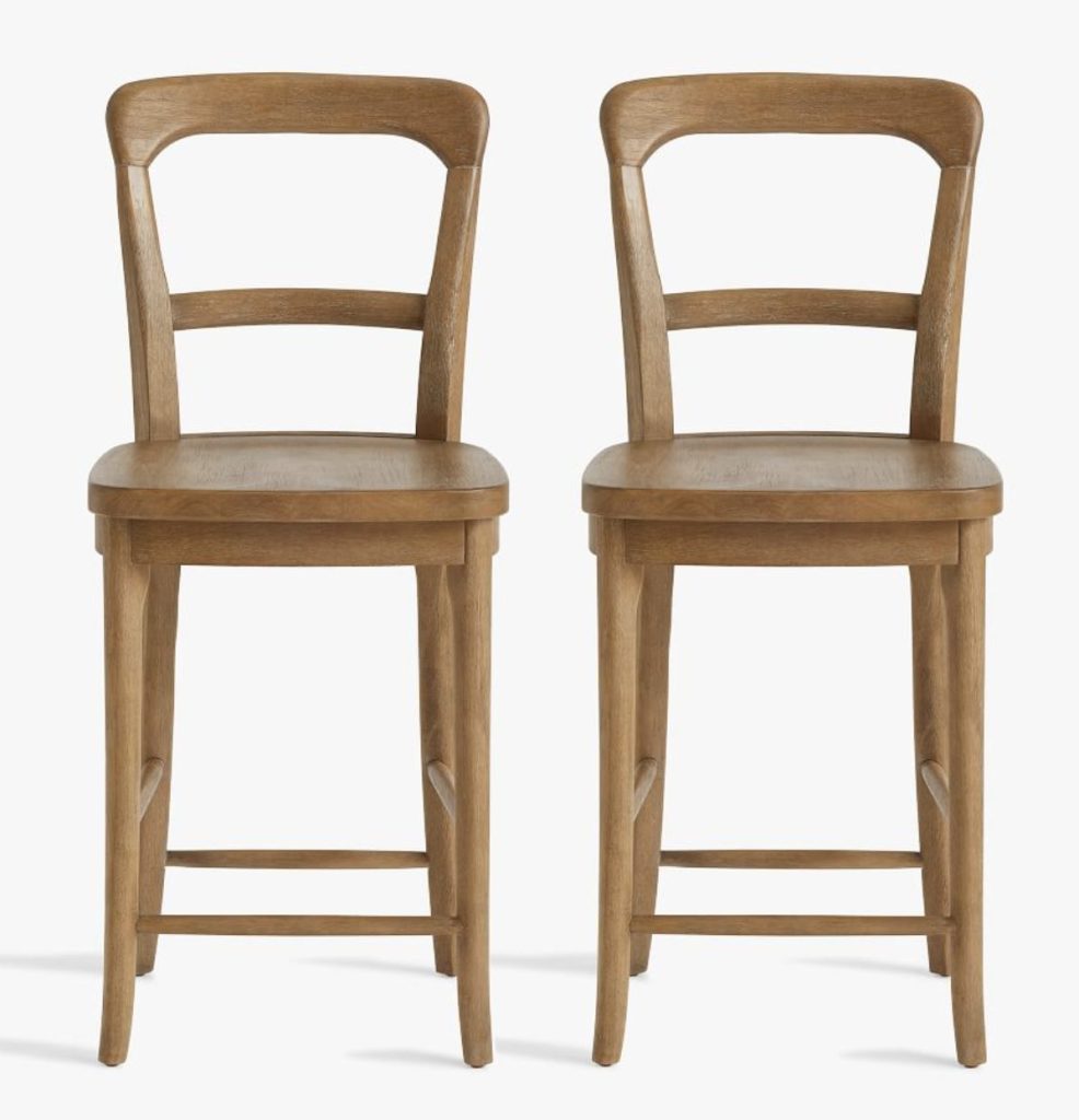 wooden bar stools with backs for kitchen.