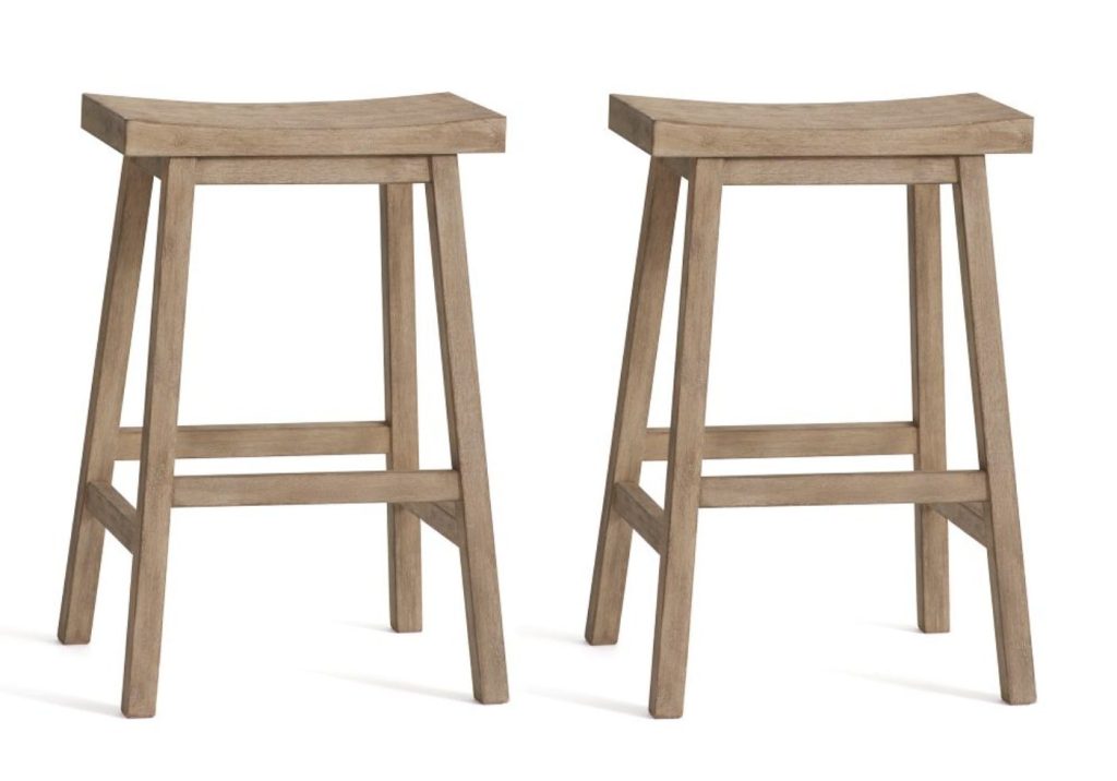 backless wooden bar stools.