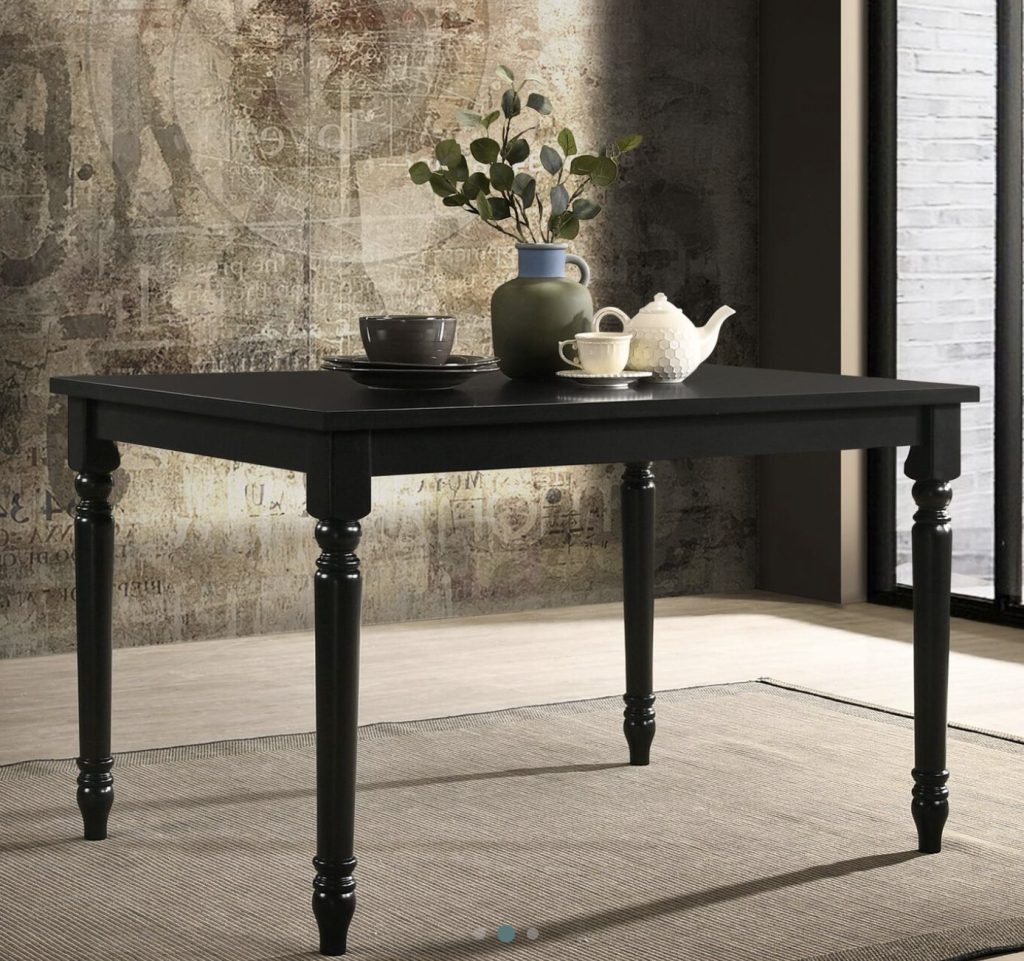 black farmhouse dining table