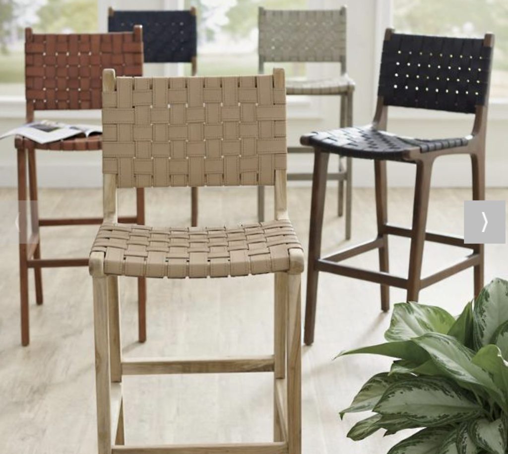 woven bar stool with back