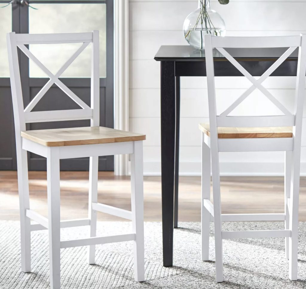 white bar stools with backs