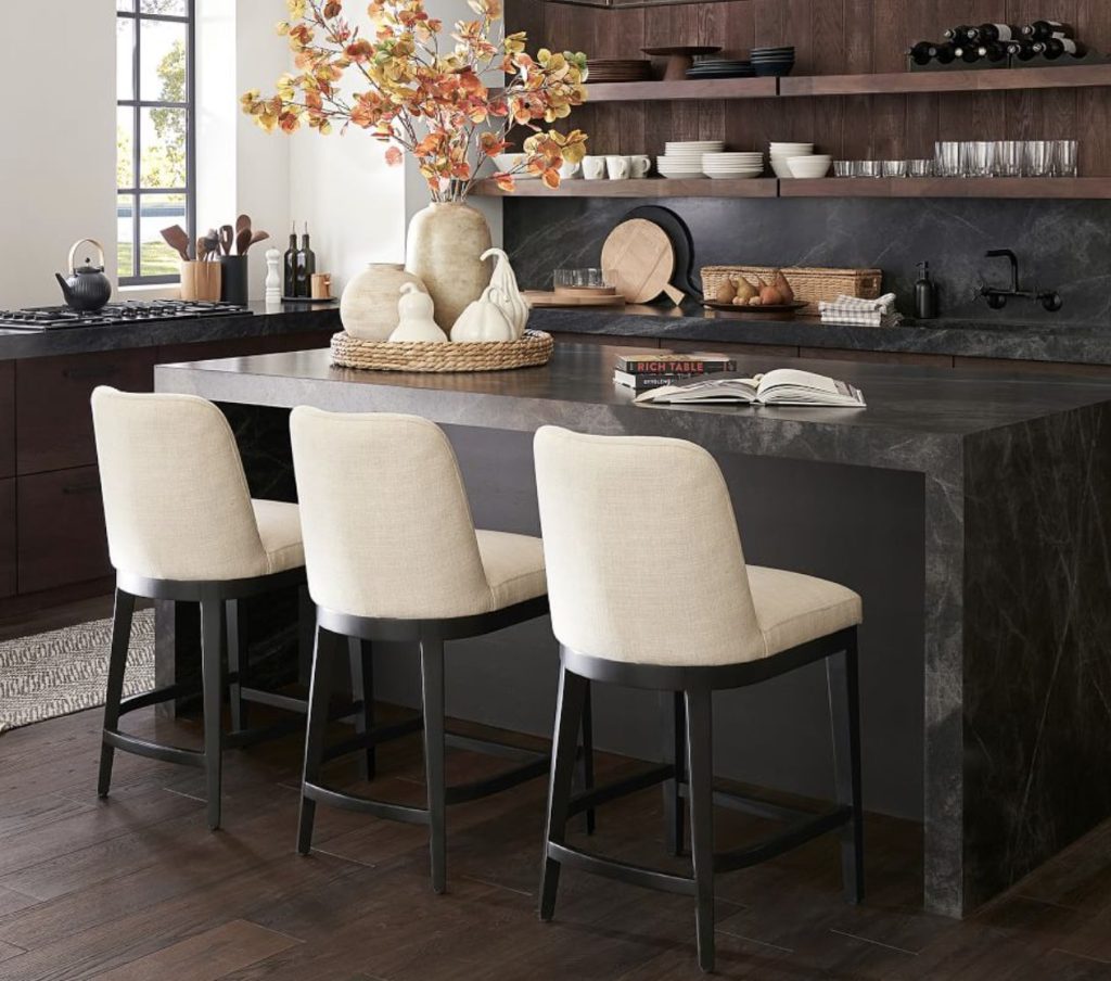 white bar stools with backs