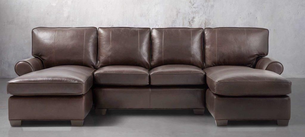 leather double chaise sofa