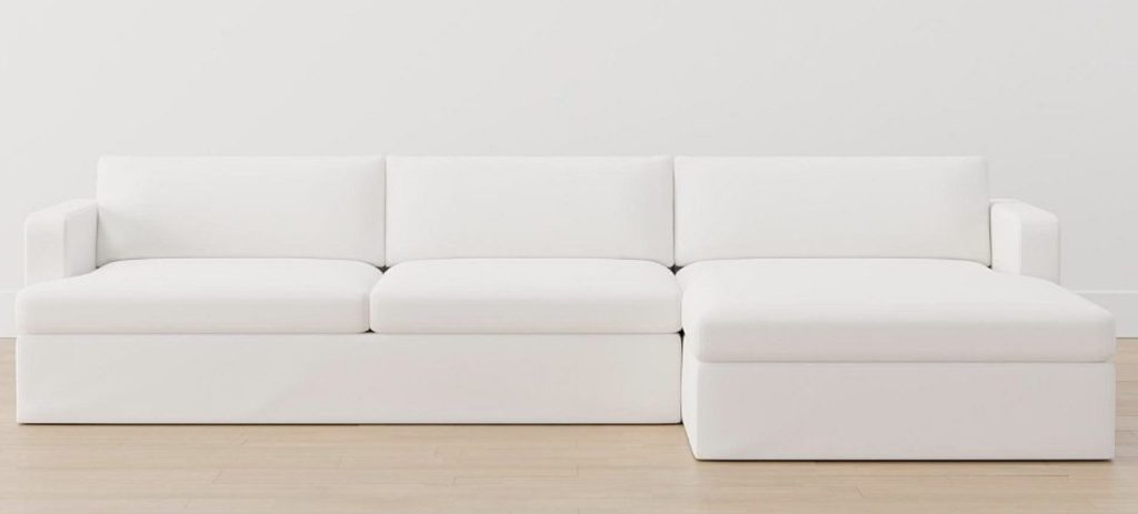 white double chaise sofa