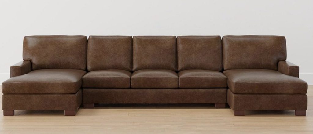 leather double chaise sofa