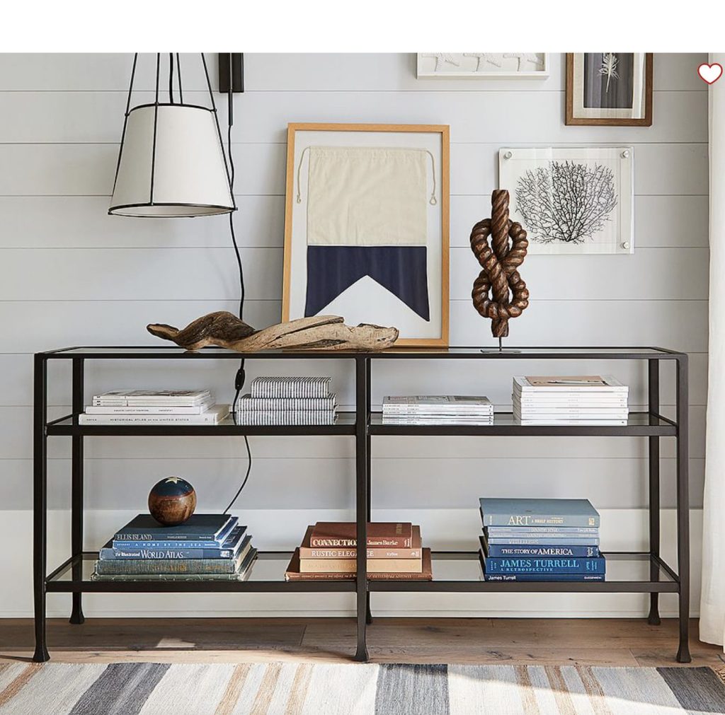 black metal console table