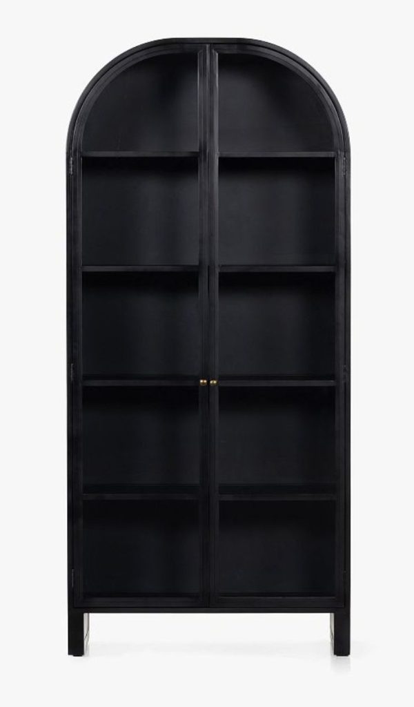 black arched cabinet