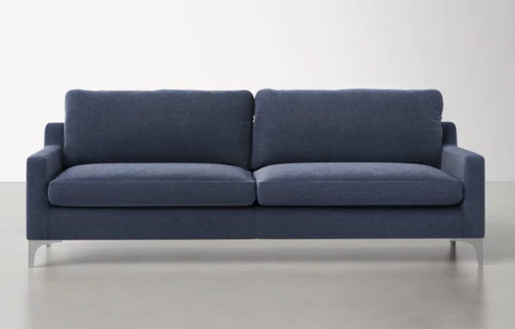 blue velvet couch
