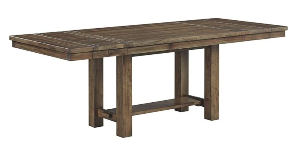 farmhouse counter height extension table that can seat up to 6. 