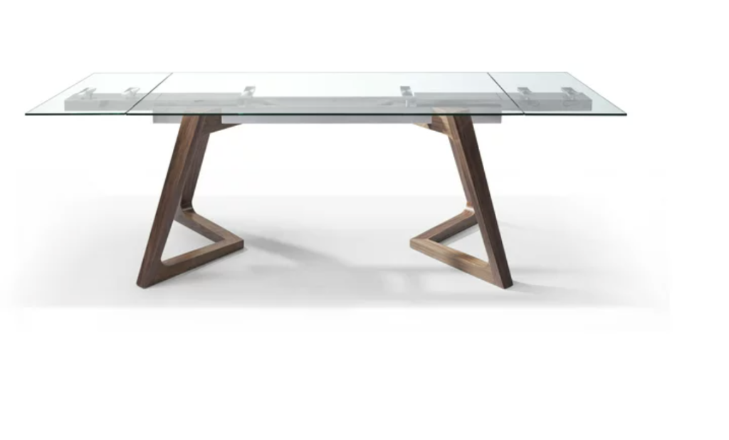 glass extendable dining table