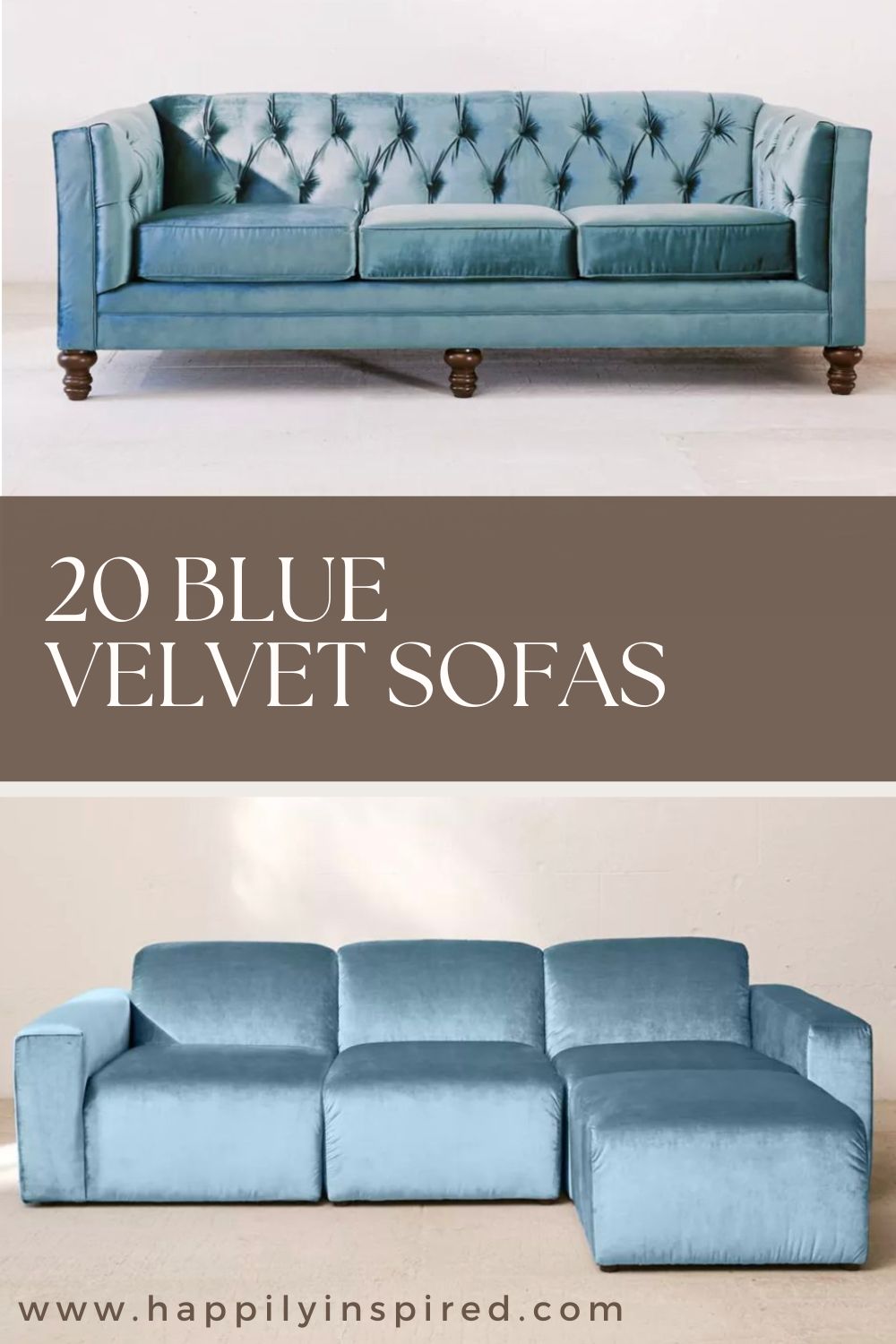20 Best Blue Velvet Couches that Are Stunning 2023 - Happily Inspired