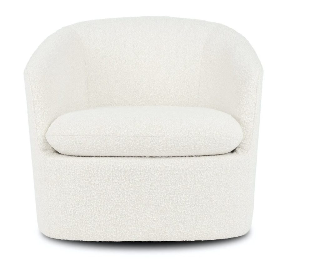 boucle swivel chair