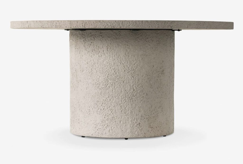 round concrete dining table