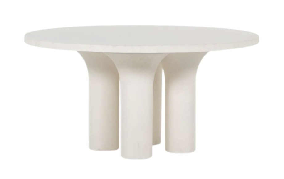 round concrete dining table