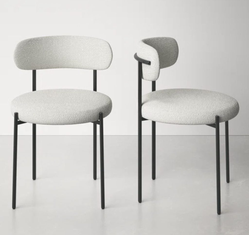 boucle dining chairs