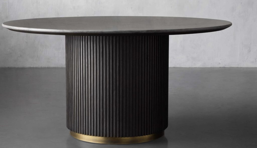 modern black round dining table