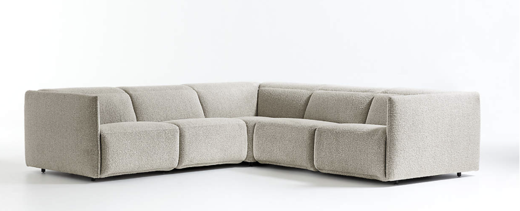 a large reclining sectional in grey.