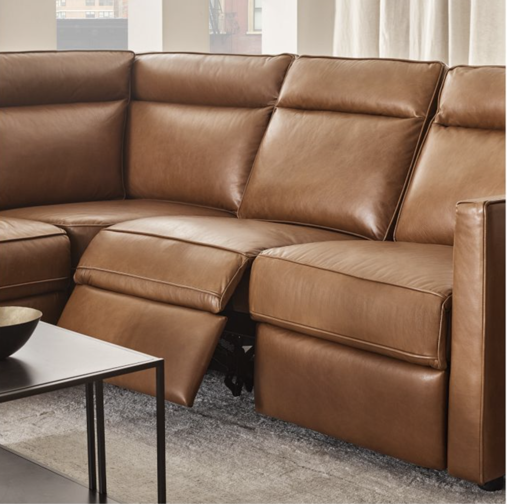 leather reclining sectional sofa.