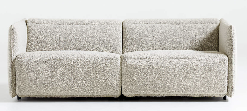 boucle reclining sectional sofa. 