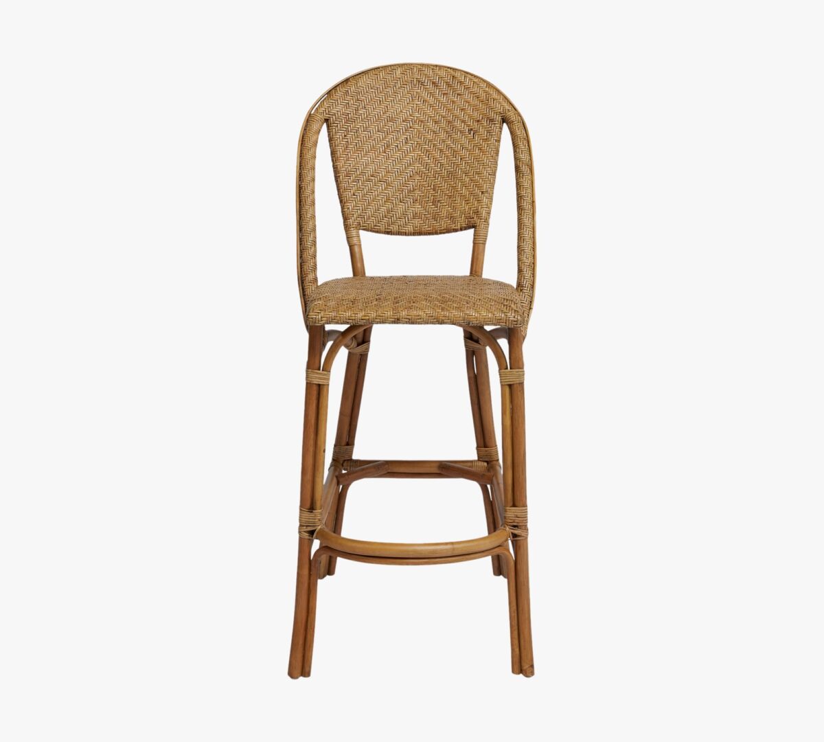 classic bistro chair in handwoven rattan. 